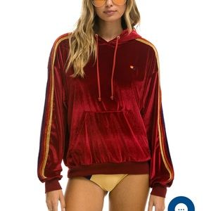 Aviator Nation CLASSIC VELVET RELAXED PULLOVER HOODIE